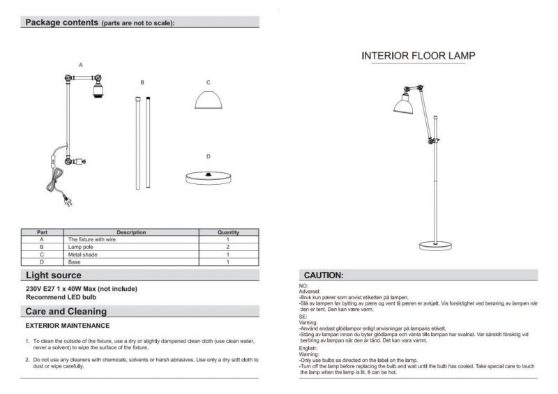 Industrial Temperature Rustic Floor Lamps in Matt Black Finish Adjustable Height & Head Standing Reading Lamp Farmhouse Floor Lamp for Living Room