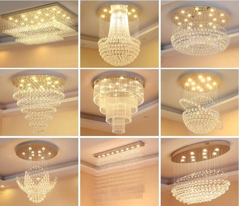 Hotel Decoration Square Ceiling Light Chandelier Crystal Pendant Lighting Zf-Cl-034