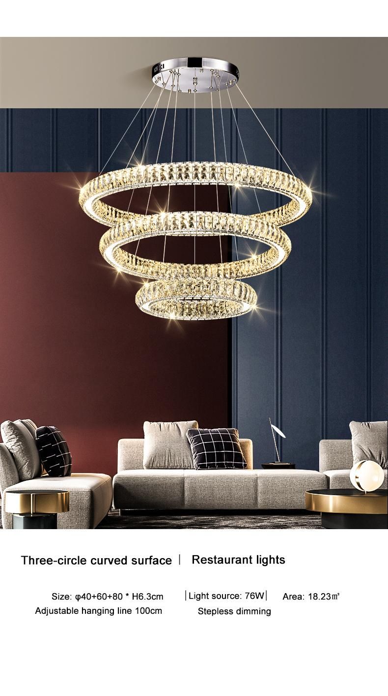Modern Nordic Decorativekitchen Chandeliers and Pendants Dining Table Round Crystal Pendant Light Chandelier