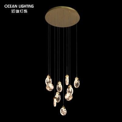 Indoor Warm Lighting 3000K Metal Crystal 10*3W Chandelier