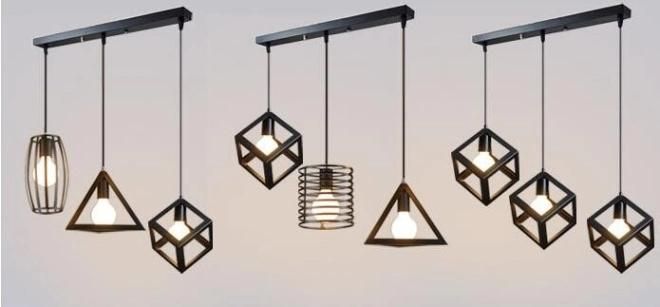Wrought Iron Simple Modern Pendant Lamp and Dining Room Light Cafe Lamp