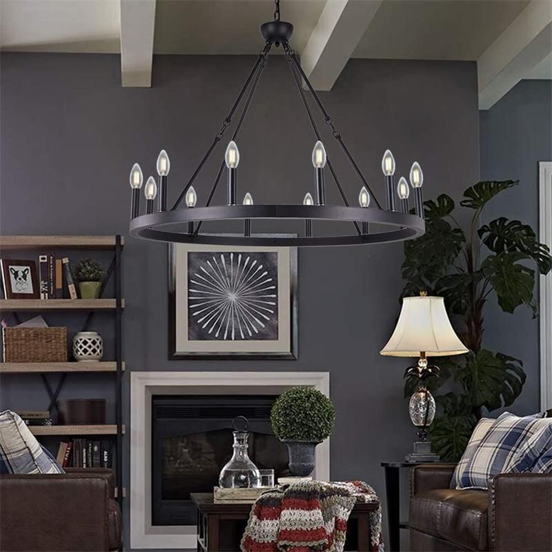 Living Room Modern Pendant Lamp Simple Round Atmosphere Home Creative American Restaurant Cafe Chandelier
