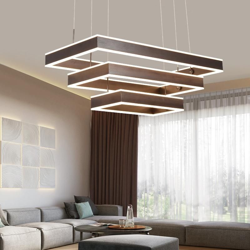 Square Hanging Light Fixture Indoor Home Pendant LED Light (WH-AP-12)
