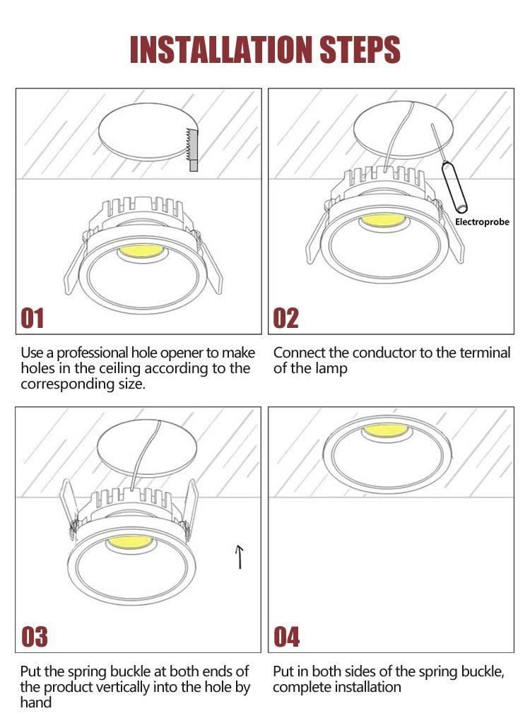 High Quality Anti-Glare COB Down Lights 24W for Living Room