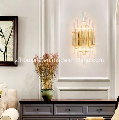 The Latest Wall Light Golden Crystal Glass Rod LED Light Wall Lamp Indoor