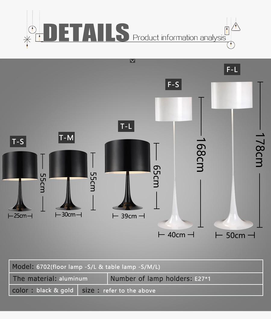 New Design Creative Contemporary Aluminum Table Floor Lamp for Reading Room