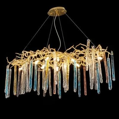 2022 Contemporary LED Ball Copper Glass Lighting Luxury Round Pendant Lamp Staircase Chandelier Villa Design
