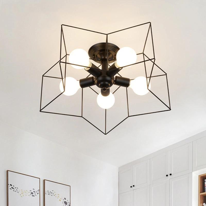 Industrial Cage Retro Ceiling Lights Fixtures for Hallway Bedroom Indoor Lighting (WH-LA-19)