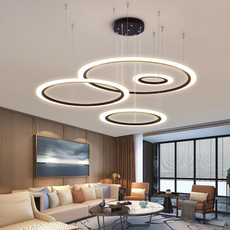 Round Circle Rings LED Pendant Lamp Acrylic Ring LED Hanging Lamp