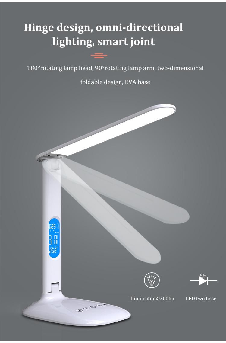 ABS Material and Energy Saving Eye-Protect Flexible LED Stand Reading Lamp with Three-Mode Light and Timer