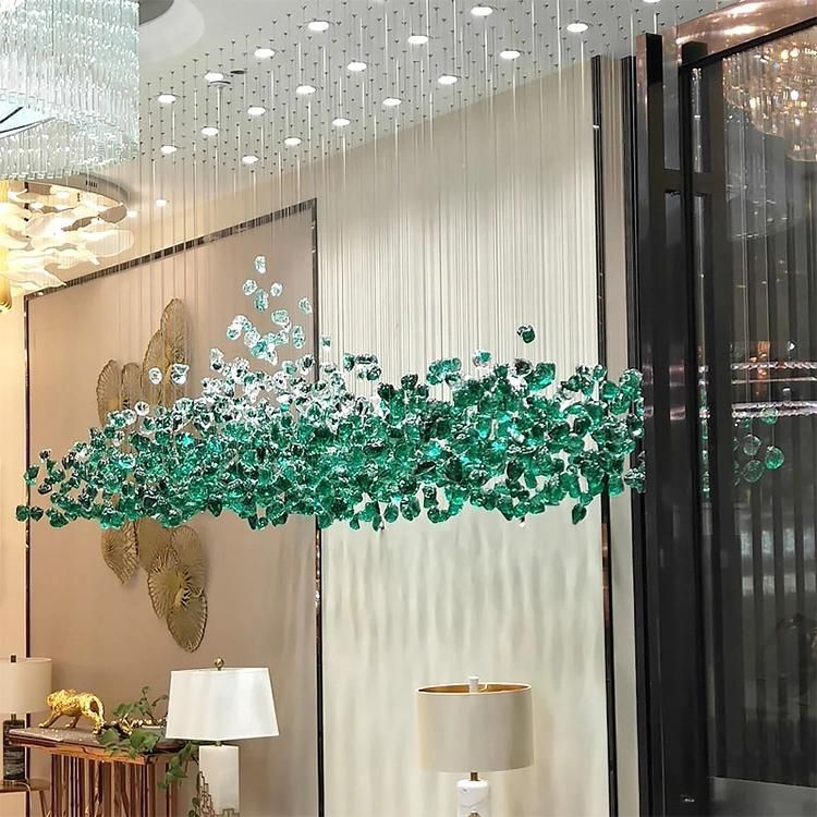 Modern Contemporary Hotel Lobby Villa Style Residential Decoration Hanging Light Stainless Steel Frame Crystal Lighting LED Chandelier Decorative Pendant Lamp