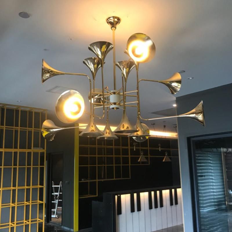 Modern Gold Instant Pendant Light with Horn Lampshade for Indoor Home Decoration (WH-AP-66)