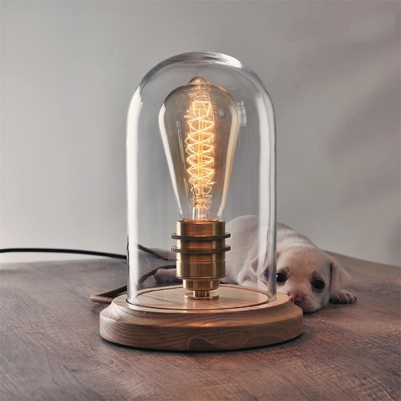 Glass Lampshade Vintage Lamp Bedroom Bedside Nightstand Lamp Light