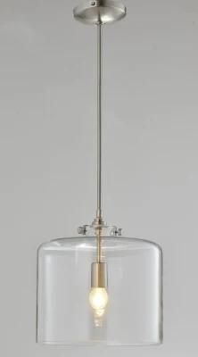 Simple Clear Glass Pendant Lamp in Chrome (17002-P)