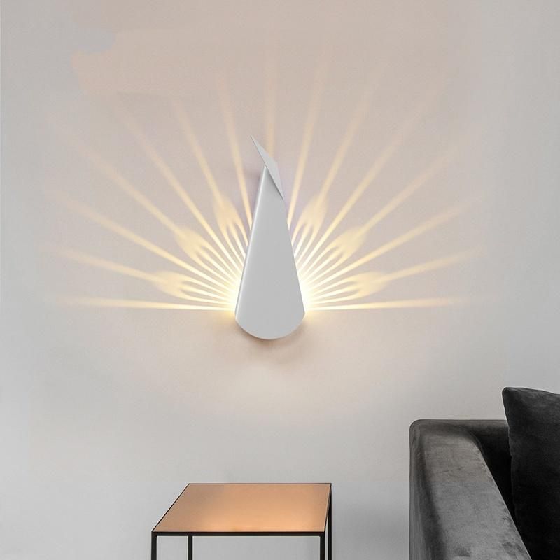 Peacock LED Wall Lamps Modern Wall Light for Bedroom Bedside Lamp (WH-OR-25)