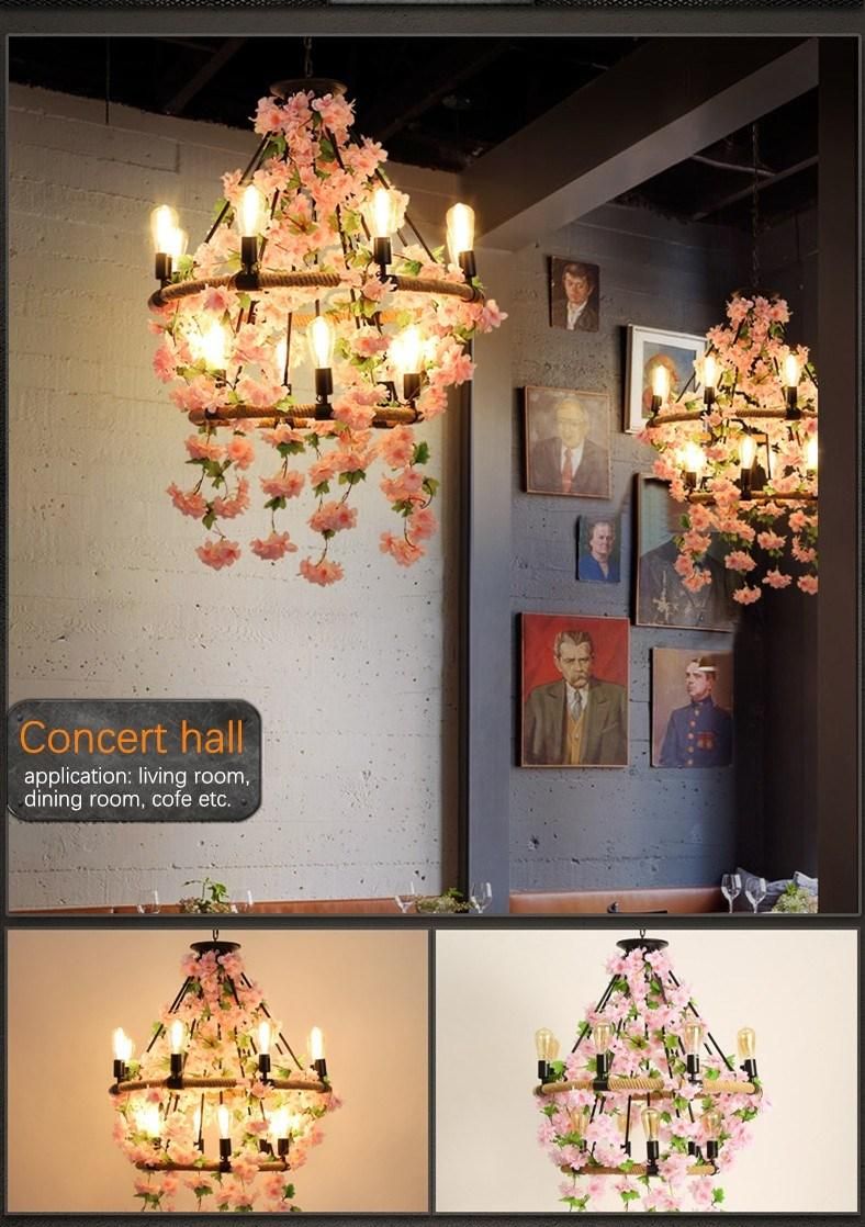 Large Leaves Chandelier Green Light Fixture in Foyer Shopping Mall Bohemian Modern Loft Chandelier (WH-VP-154)