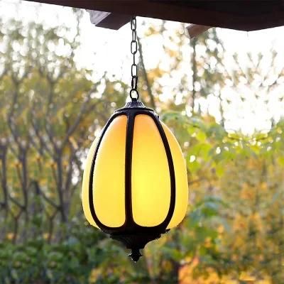 Courtyard Chandelier Anti-Marble Pumpkin Chandelier Pavilion Corridor Chandelier Waterproof Outdoor Pendant Light