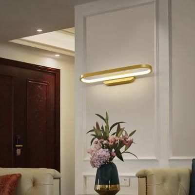 LED Wall Lamp Bedroom Bedside Lights Living Room Golden Brass Minimalist Wall Lamp (WH-OR-128)