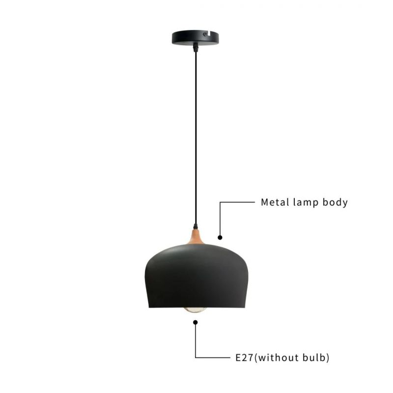 Hot Sale Amazon Decorative Aluminum Black Color Pendant Light Metal Ceiling Light for Hotel Home Living Room Pendant Lamp
