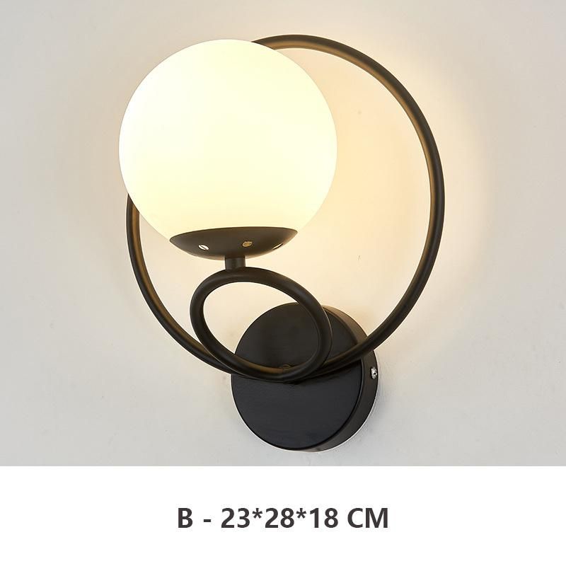 Post-Modern Simple Interior Wall Lamp Glass Bedroom Light Luxury Round Corridor Stair Round Wall Light (WH-OR-93)