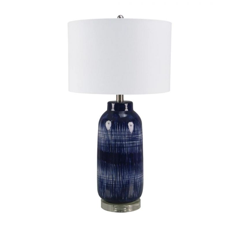 High Quality Modern Design Indoor Decorative Desk Lamp Fabric Shade Metal Glass Lamp Body LED Table Lamp for Living Room