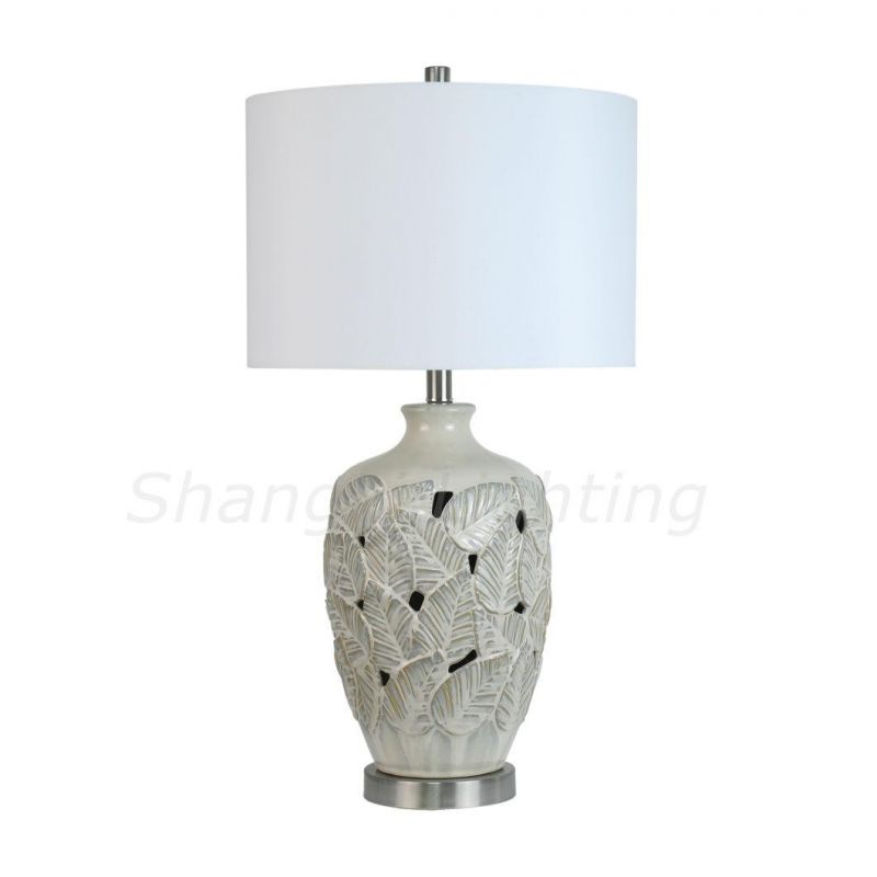American Classic Leaf Pattern Ceramic Hollow Table Lamp American Country Nordic New Chinese Table Lamp Manufacture