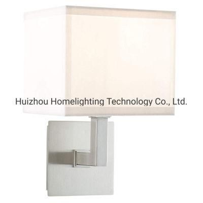 Jlw-H042 Uplight White Fabric Shade E27 Wall Sconce Light