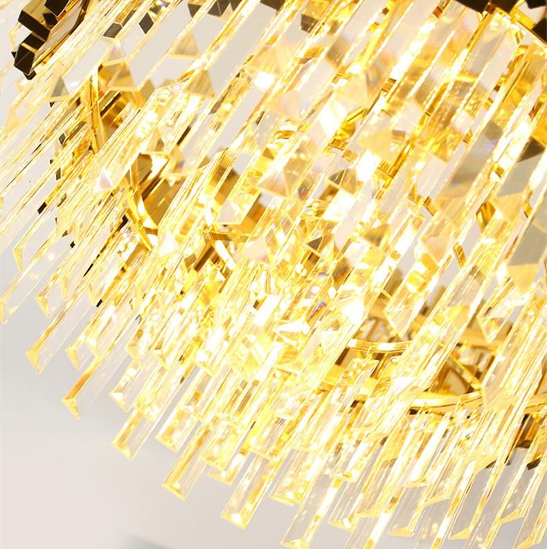 Modern American Euroueap Home Decoration Luxury Crystal Brass Copper Iron Metal Hanging Pendant Lights Chandelier