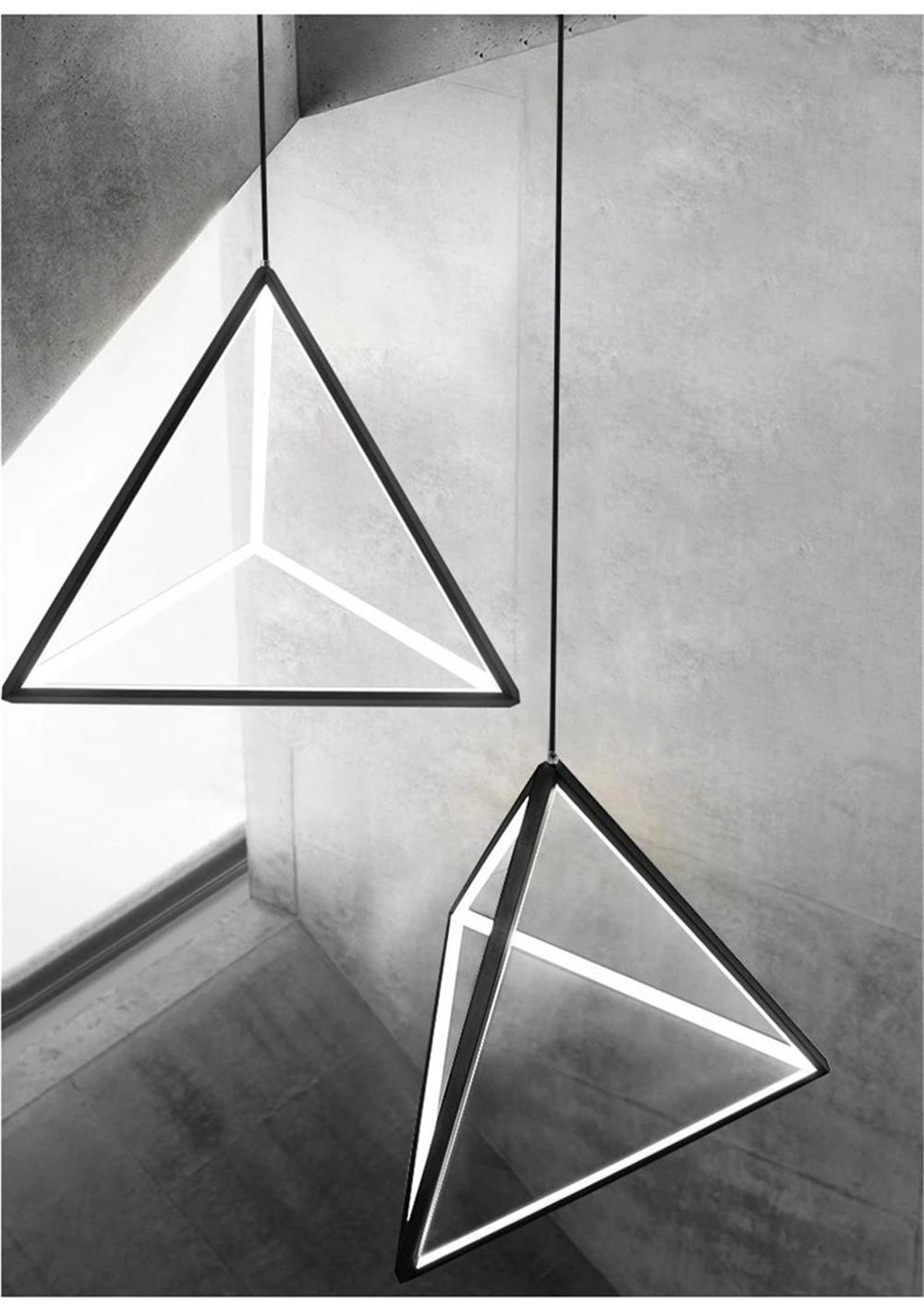 Modern Geometric Lines Triangle Pendant Lights Creative Personality Living Room Pendant Lamp Restaurant Dining Room Hanging Lamp