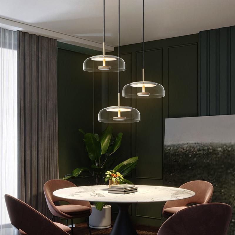 Modern Glass Pendant Lamps LED Bowl Nordic Lighting Dinner Table Chandelier (WH-GP-41)