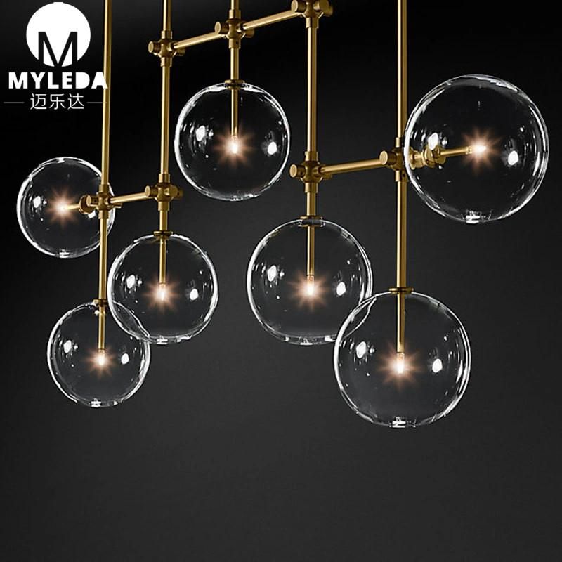 White/Clear Dining Bar LED Ceiling Glass Bulb Globe Pendant Lighting Chandeliers Modern Glass Ball Hanging Lamp
