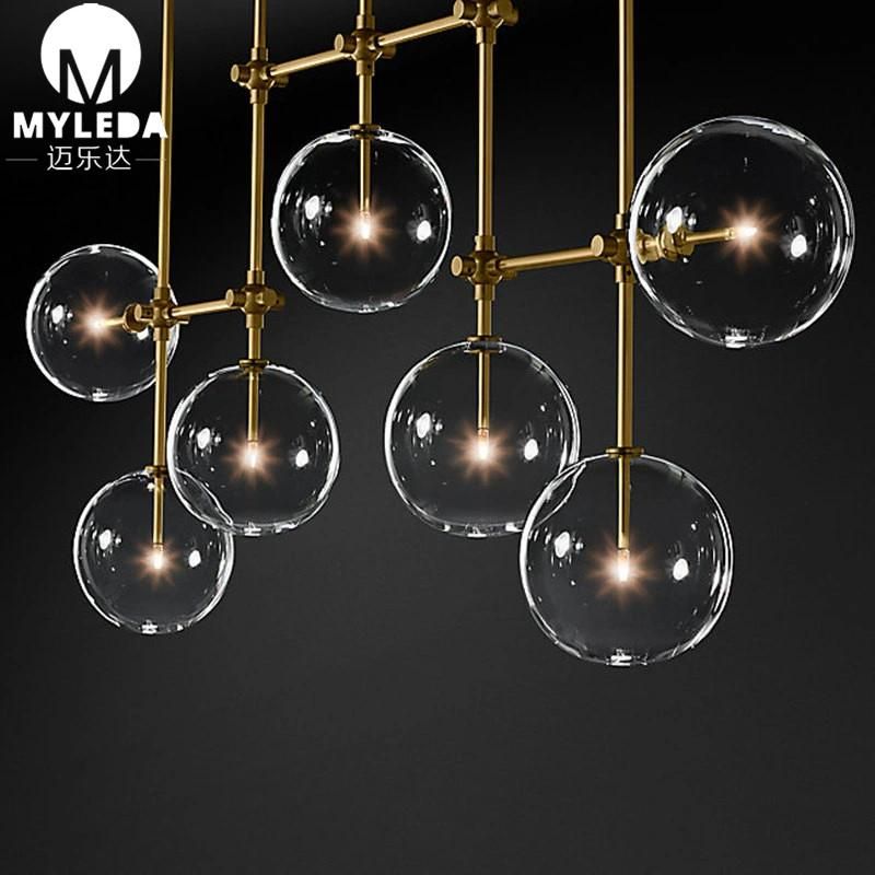 White/Clear Dining Bar LED Ceiling Glass Bulb Globe Pendant Lighting Chandeliers Modern Glass Ball Hanging Lamp