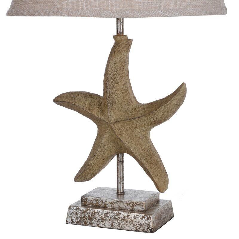 American Style Living Room Bedroom Bedside Lamp Retro Creative Ocean Series Distressed White Starfish Table Lamp