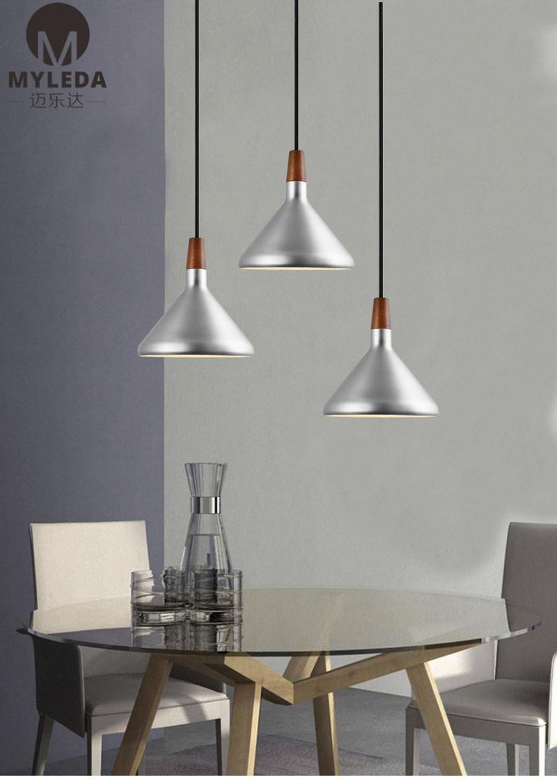 Pendant Lamp with Wood Decorative Head