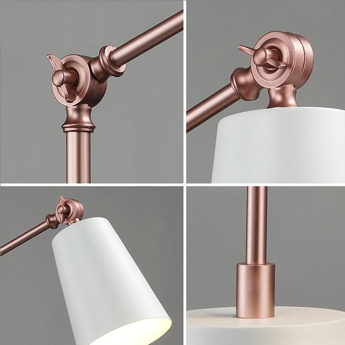 Modern Gold Nad Black Bedroom Desk Table Lamp with Adjustable Angle
