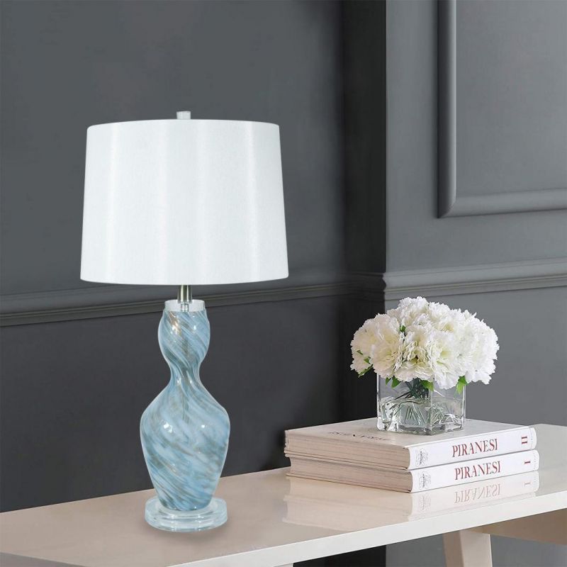 Fashion Simple Creative Glass Gourd Mediterranean Bedroom Bedside Lamp Nordic Blue Table Lamp