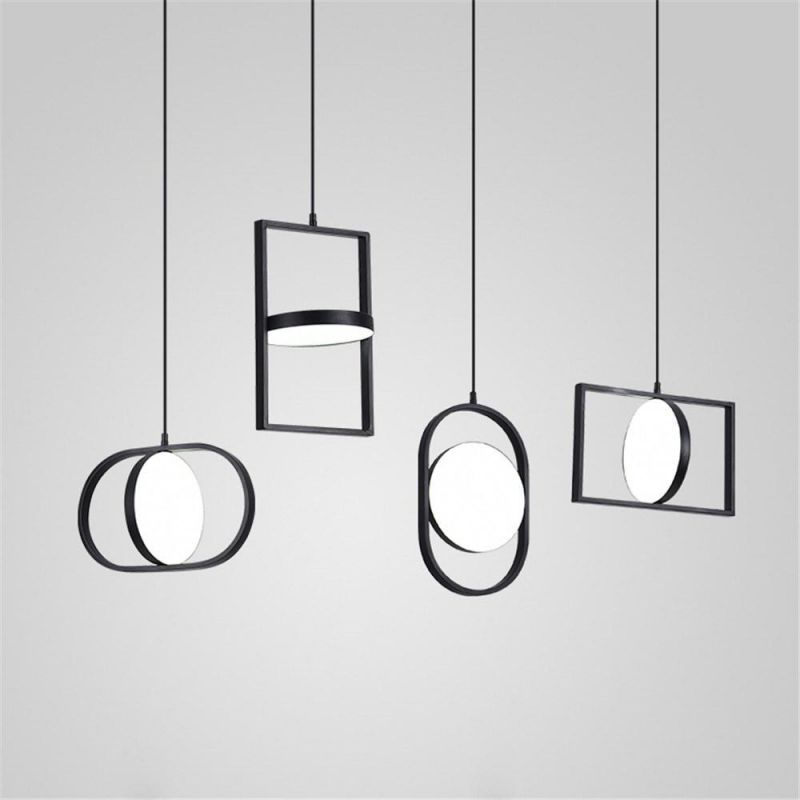 Modern Line Pendant Lights Designer Ring Hanging Lamps Dining Room Bedroom Bedside Restaurant Living Room Light Fixtures