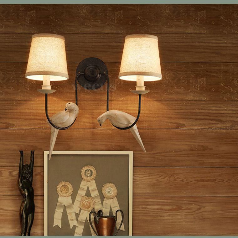 Retro Loft Wall Lamp Double Heads Bird Light Study Office Stair Aisle Living Room Bedroom Birds Wall Light (WH-VR-45)