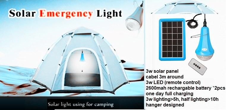 Outdoor Indoor Solar Power System Lights Portable LED Camping Hiking Lights