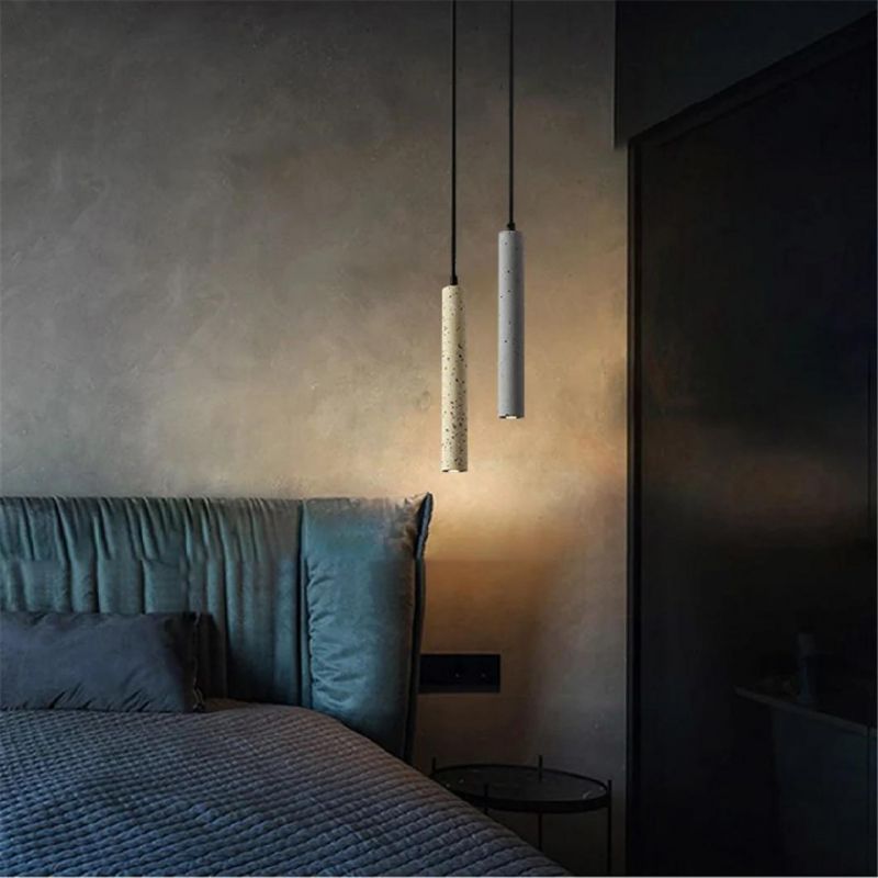 Postmodern Long Pendant Light Industrial Tube Terrazzo Cement Lights for Bar Cafe Loft Concrete pendant Lamp (WH-AP-117)