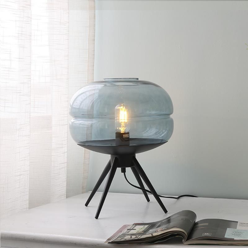 Nordic Minimalist Glass Small Table Lamp Art Room Bedside Lights