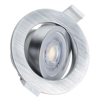 CCT Changeable PBT and Aluminum 7W Round Rotatable Recessed Silver LED Indoor IP54 Downlight