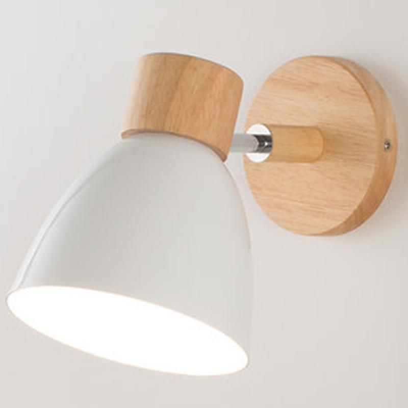 Wooden Wall Lights Bedside E27 Bulb Wall Lamp Modern LED Wall Lamp (WH-OR-169)