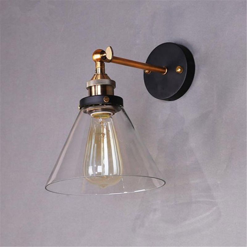 Vintage Wall Lamps Iron+Glass Wall Lights American Country Glass Wall Lamp (WH-VR-110)