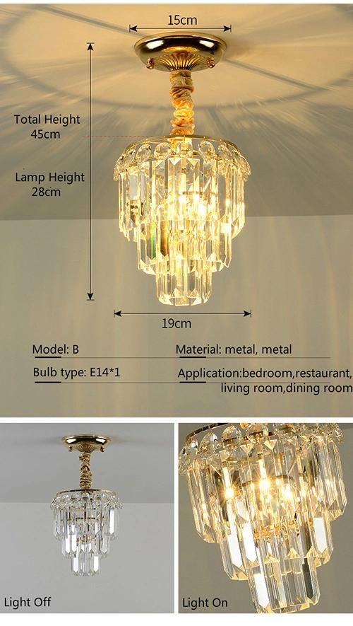 Modern Crystal LED Ceiling Light 5W 10W AC90-260V for Aisle Corridor Decoration