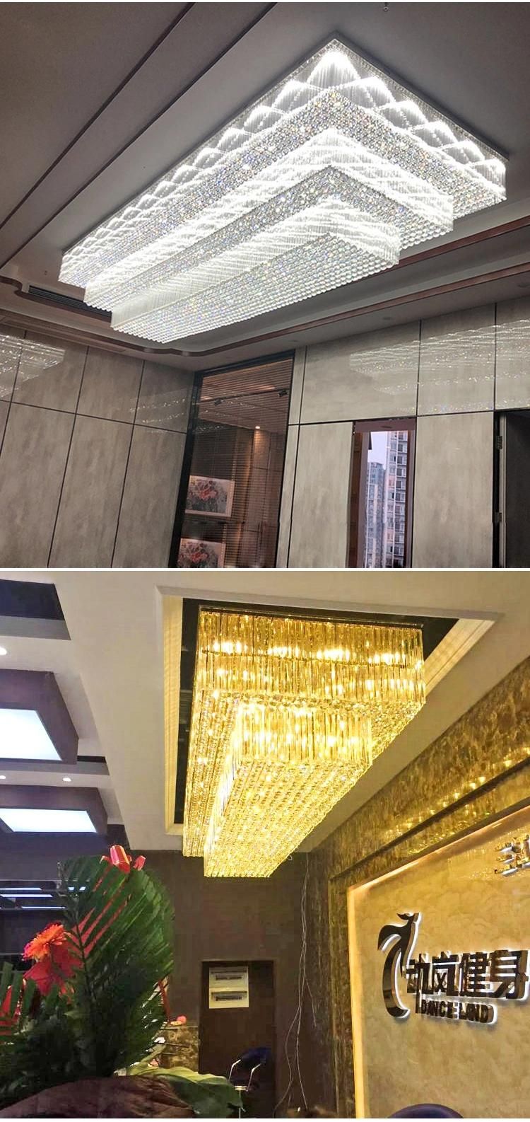 Decoration Staircase Wedding Villa Custom Luxury White Gold Ceiling Chandelier Lamp