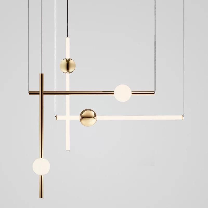 Simple Modern Chandelier Nordic Metal Restaurant Cafe Pendant Lamp Living Lights