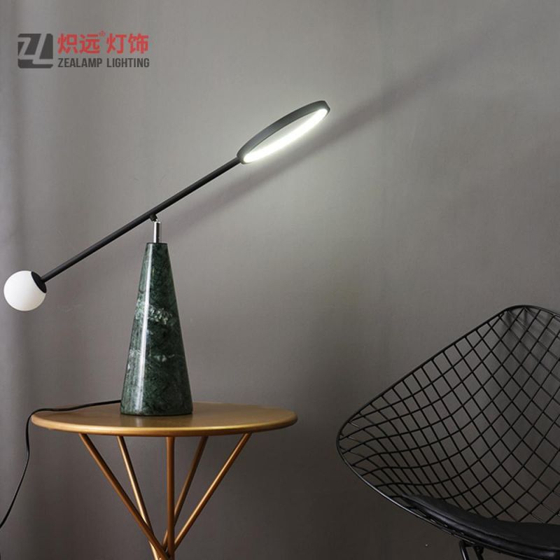 Modern Green Marble Bedside Lamp Table Lamp Study Room Standing Light