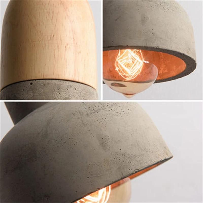 Vintage Wood Pendant Light Dining Room Viveca Cement Body Scandi-Industrial Style Pendant Light (WH-AP-350)