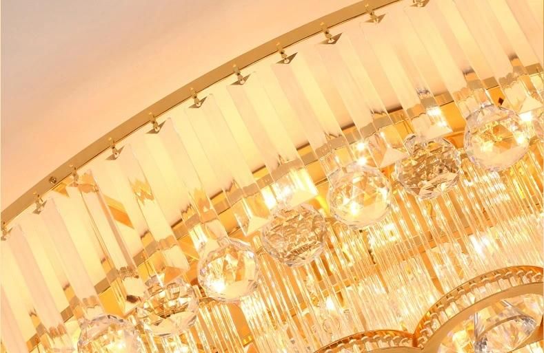 Wholesale Gold Round/Square K9 Crystal LED Ceiling Lighting Zf-Cl-017